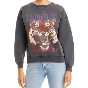Anine Bing Tiger Sweatshirt Size Small Black